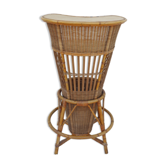 1950 vintage rattan cocktail bar