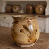 Antique glazed terracotta pot from the 19th century.