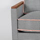 Mid-century original armchair Cube, 1970s,  restored, pied de poule