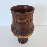 Carved wooden bowl/vase