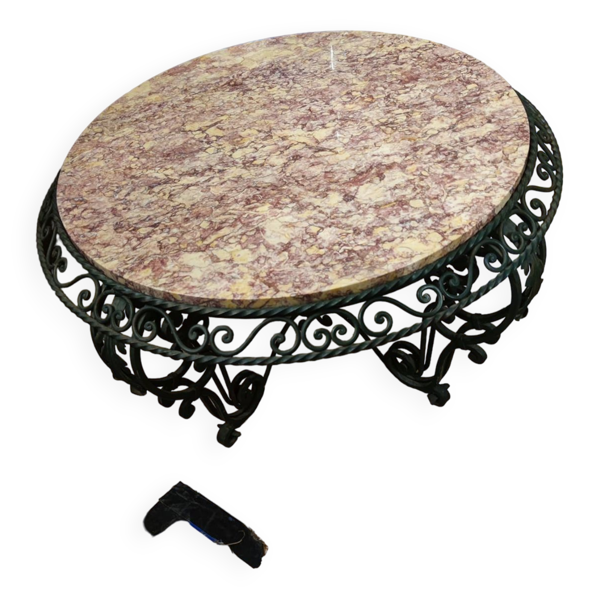 wrought iron coffee table, circa 1940/50