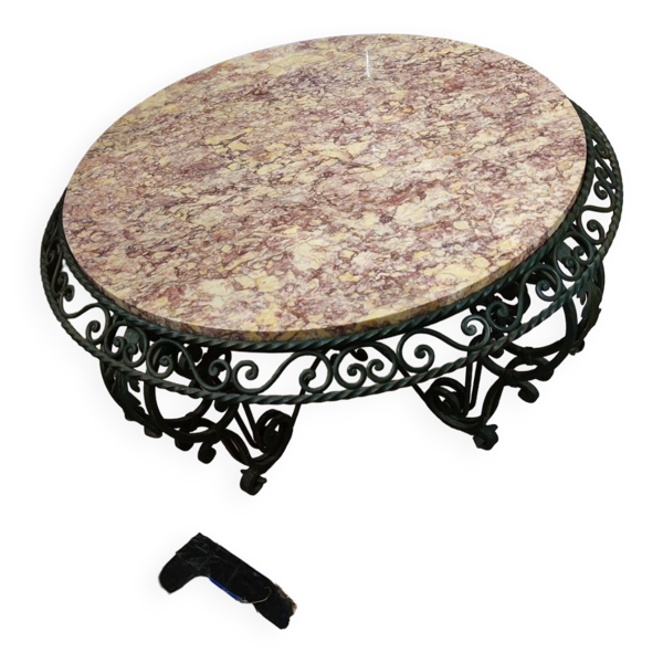 table basse vers 1940/50 en fer forgé