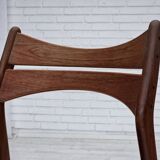1960s, set of 4 reupholstered Danish dining chairs, design by Erik Buck.