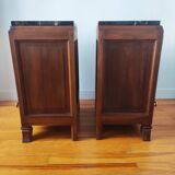 Pair of Art Deco walnut bedside tables