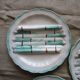 3 plates dishes a asperges in barbotine brand longchamp terre of fer