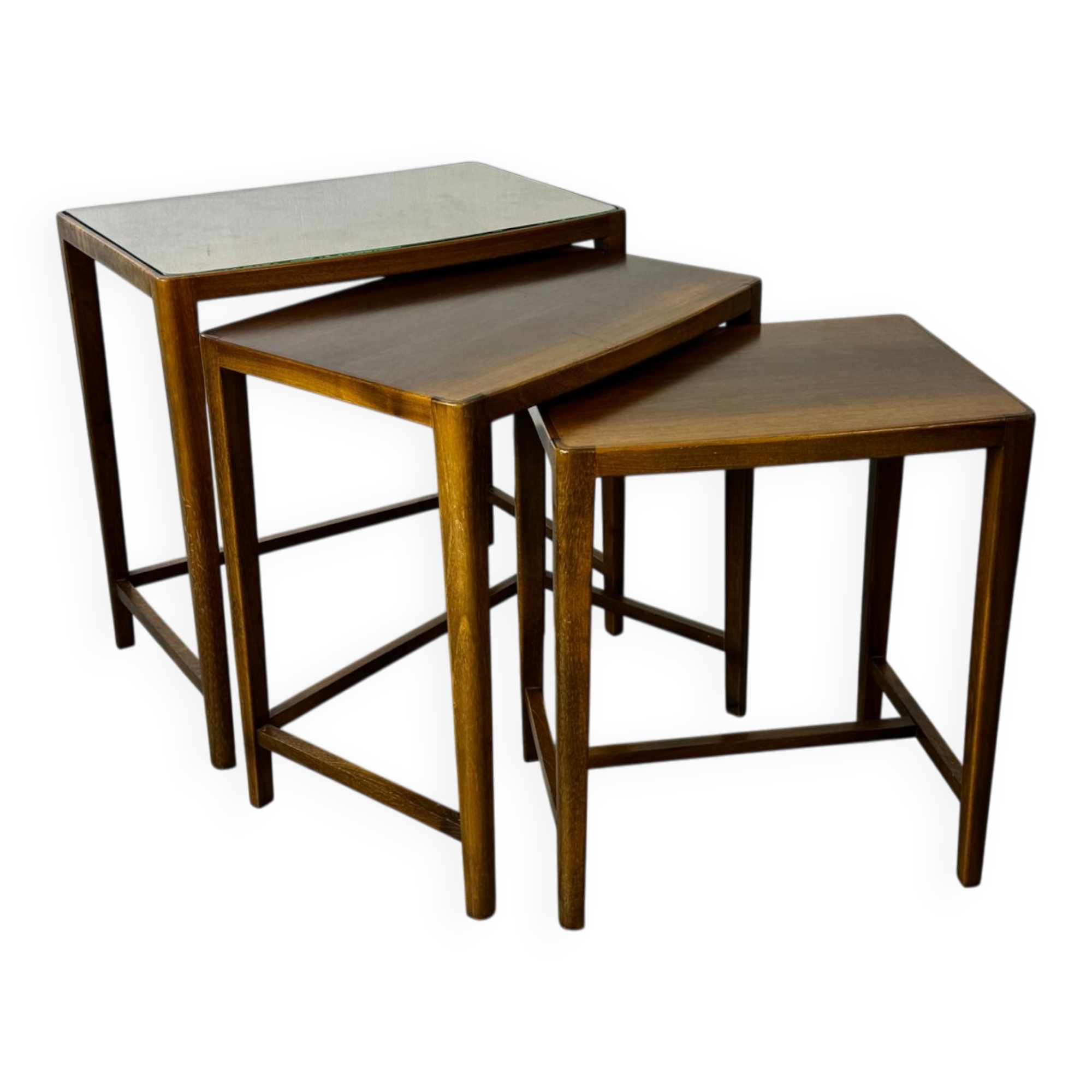 Set of vintage Danish modernist nesting tables from the mid-century, 1960s, set of 3.