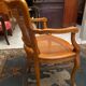 Louis XV style office armchair in solid blond beech