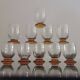 10 art-deco blown white wine glasses 1930