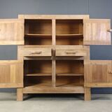 Armoire rustique en chêne massif, années 1970