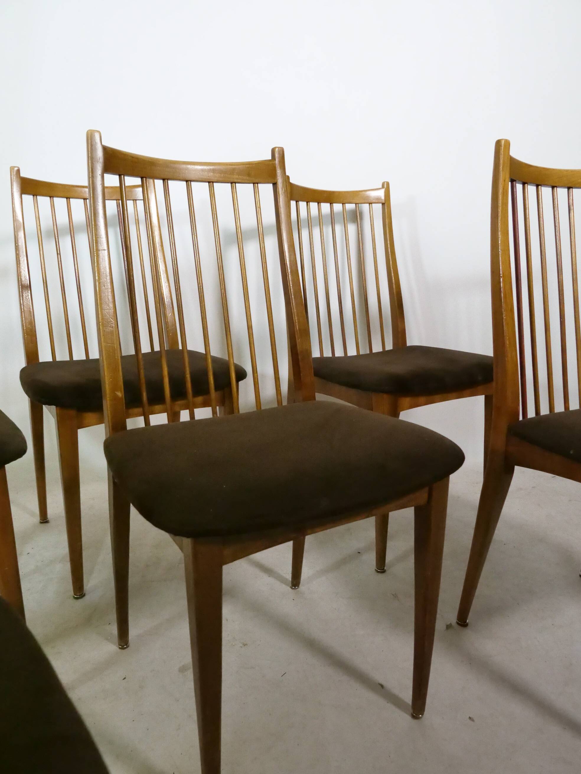 Mid-Century Teak Dining Chairs by WK Möbel, Set of 6, 1960s Design