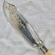 Antique Victorian fish serving cutlery, bone and silver-plated metal