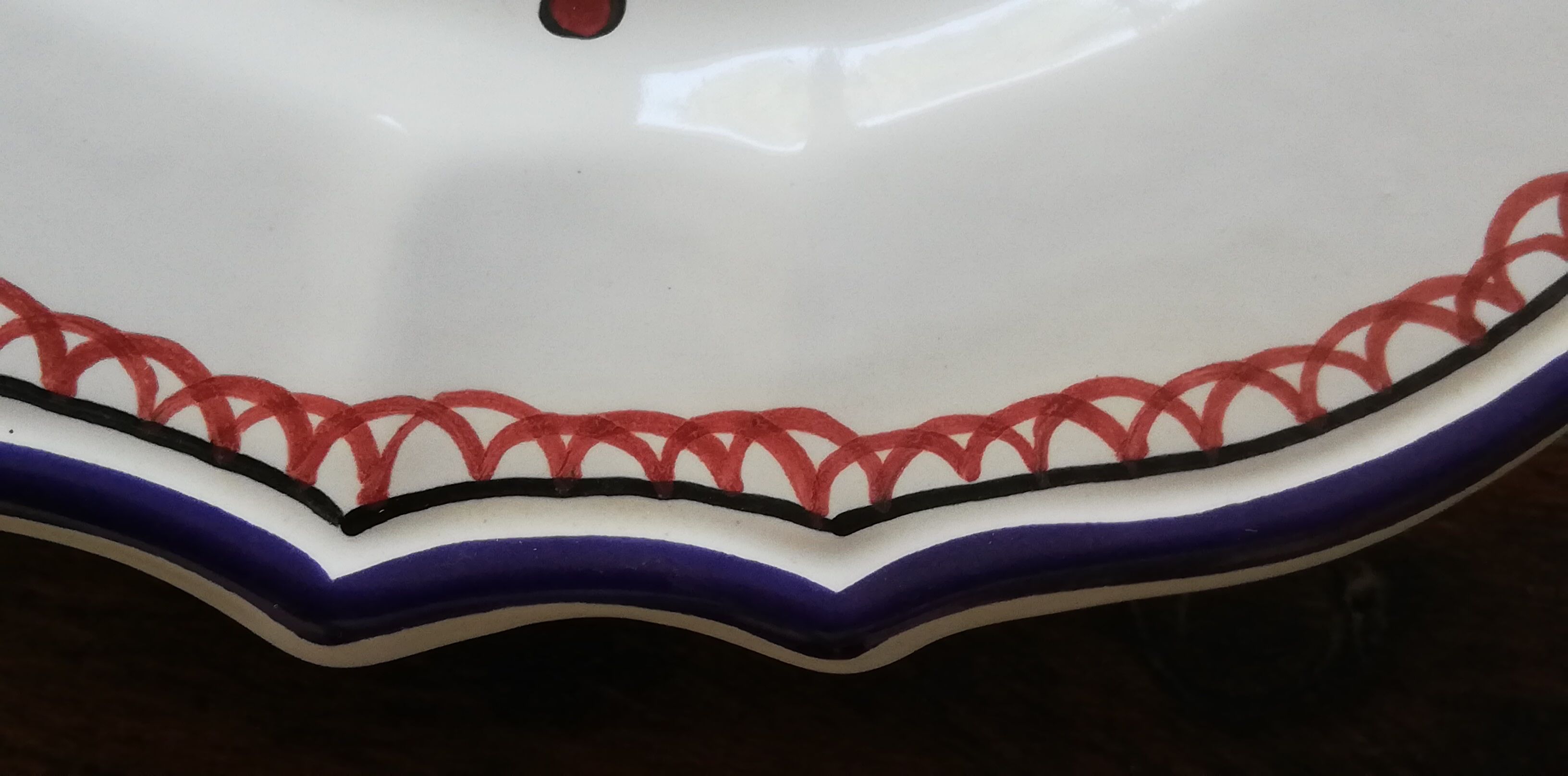 Collection plate Vieux Rouen signed handmade