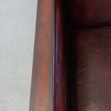 Sheepskin Art Deco design armchair combined with wood