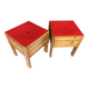 Pair of vintage IKEA pine solid wood stool chests.