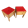 Pair of vintage IKEA pine solid wood stool chests.