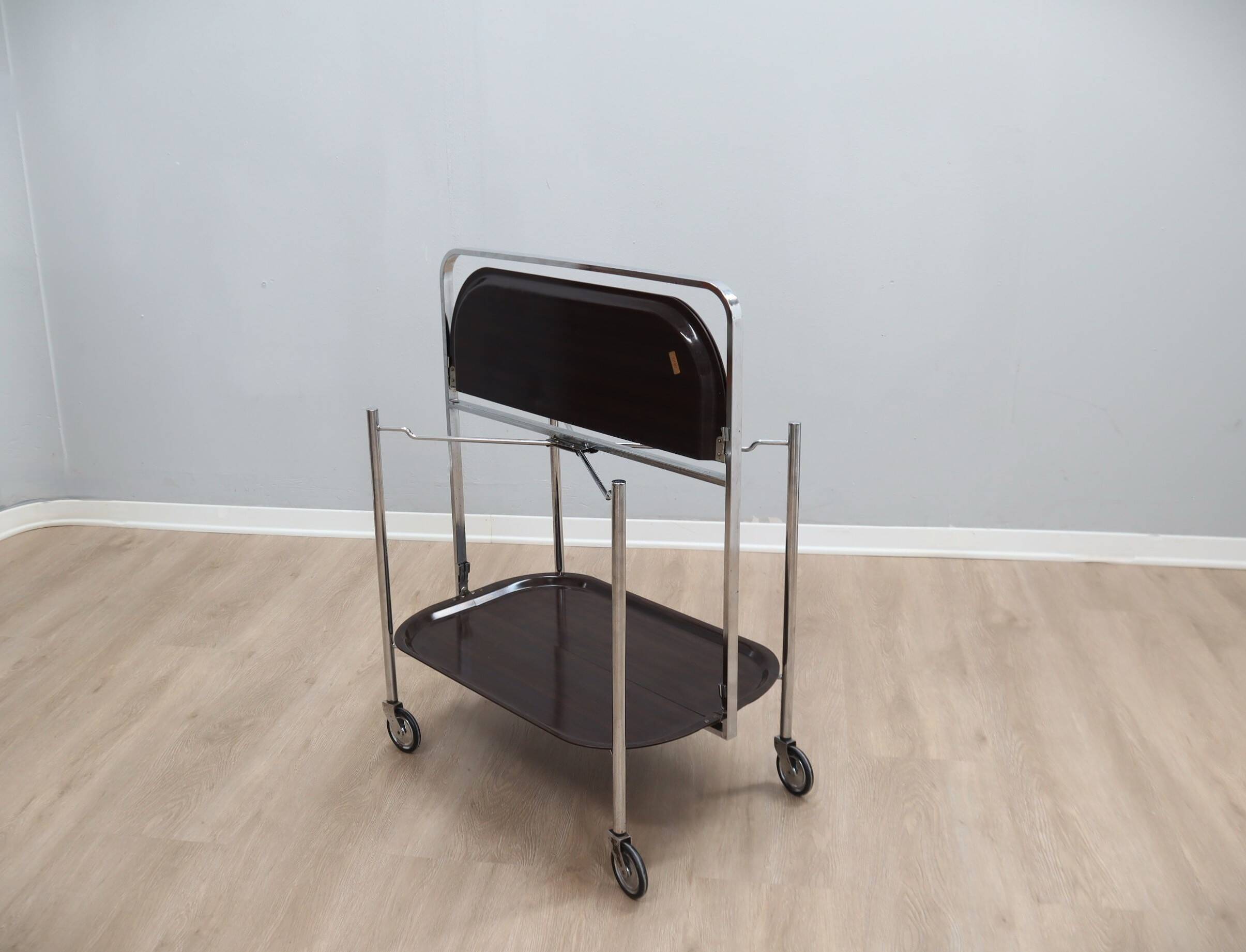 Vintage foldable serving trolley / bar cart design 1960s