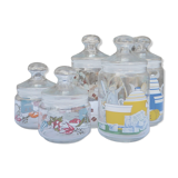Set of 5 glass spice jars