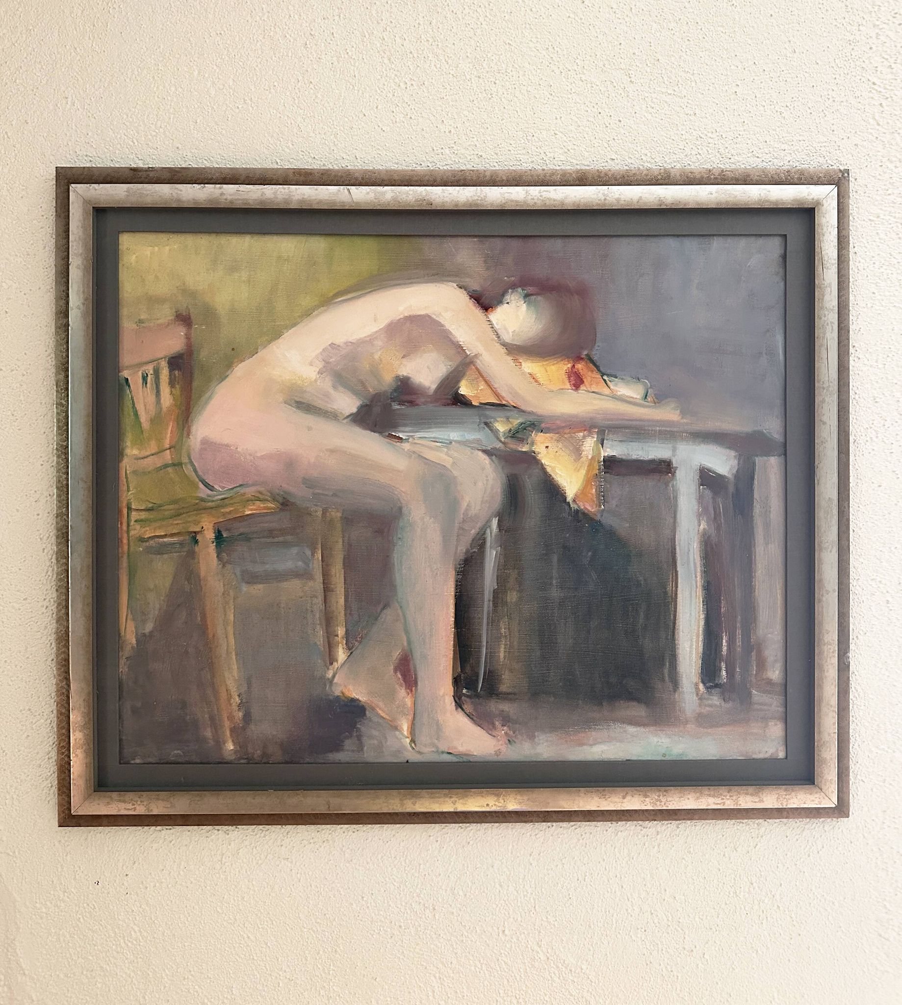 Tableau figuratif signé Marais, France années 70