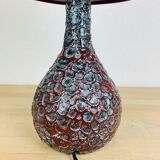 Lampe céramique crispée rouge Vallauris