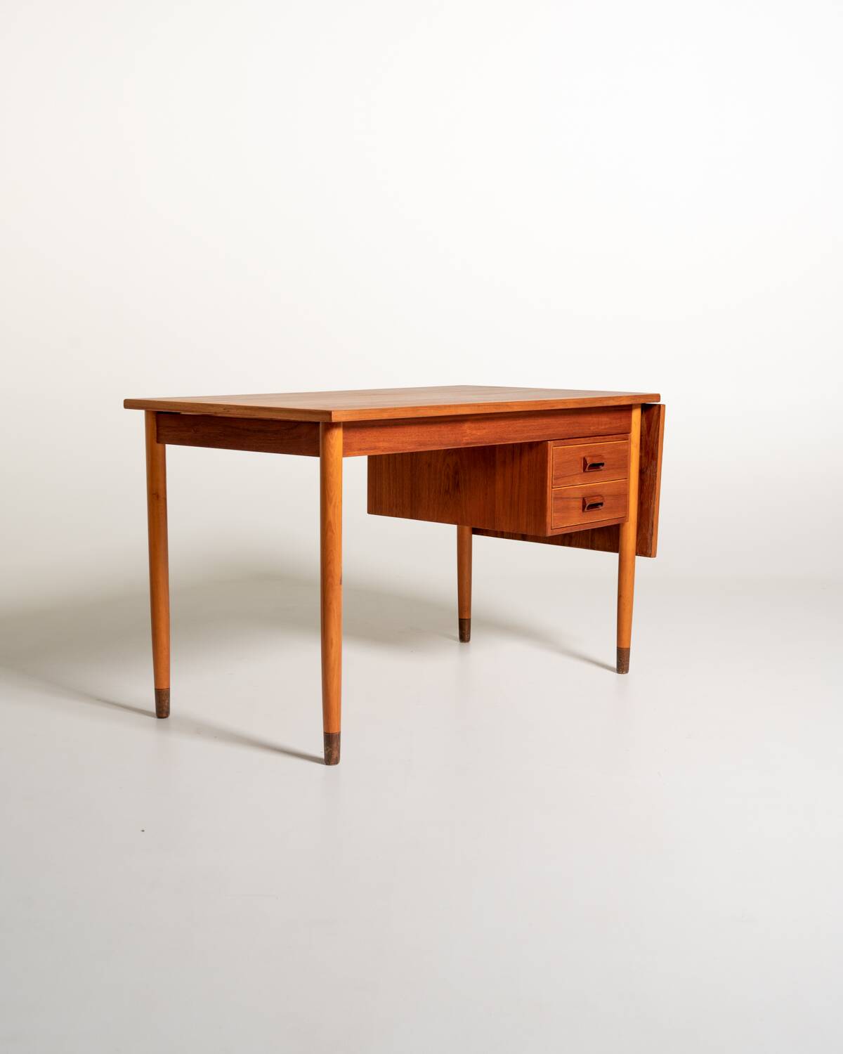 Scandinavian teak desk with a folding extension, 1950s/1960s