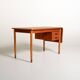 Scandinavian teak desk with a folding extension, 1950s/1960s
