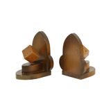 Vintage Wooden Dice Bookends Art Deco Style