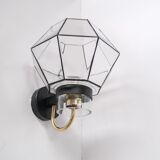 Pair of Mid-Century Glass and Brass Wall Lights