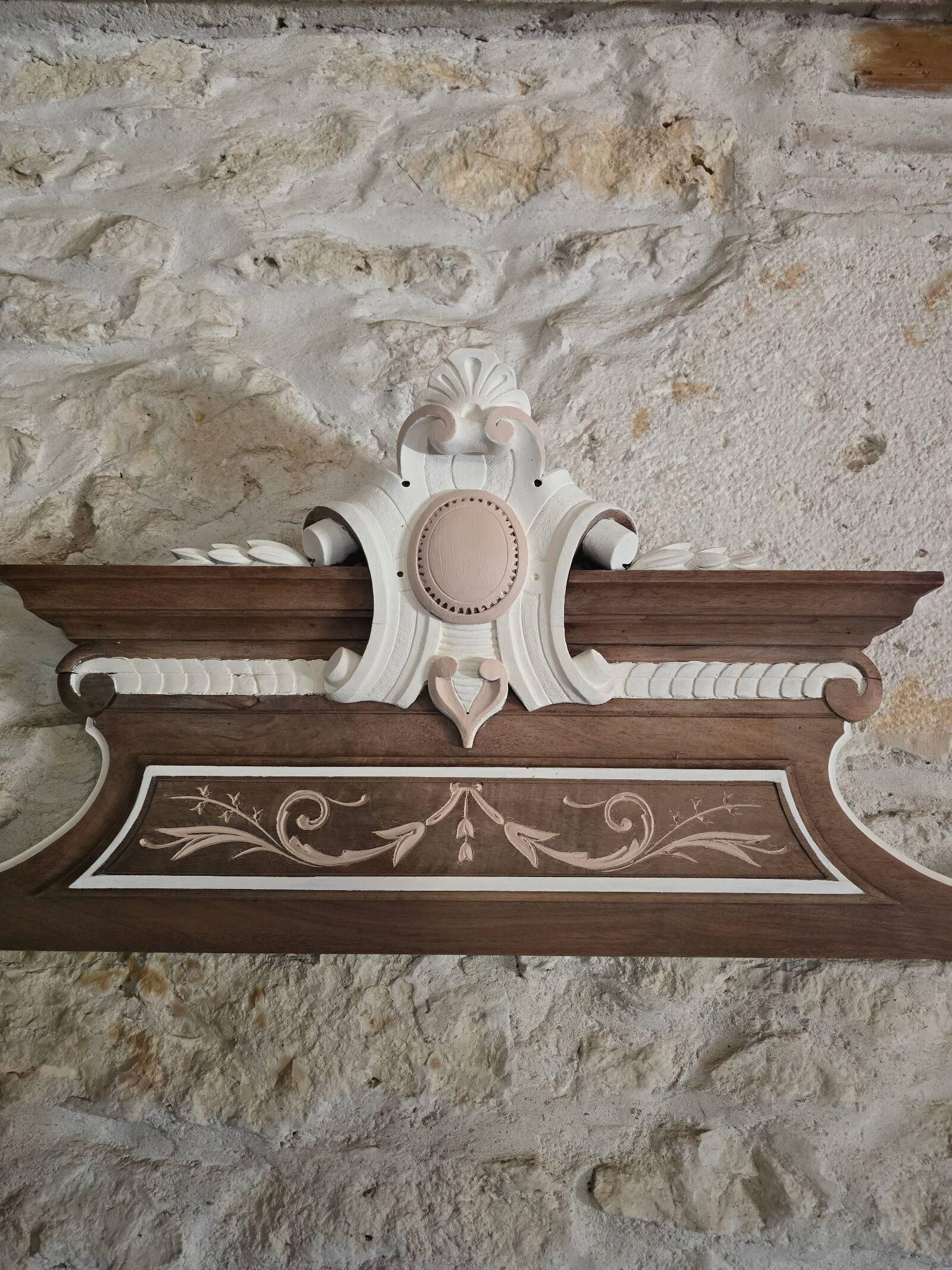 Old cornice in French neoclassical Louis XVI style.