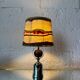Lampe chrome bois laine années 70