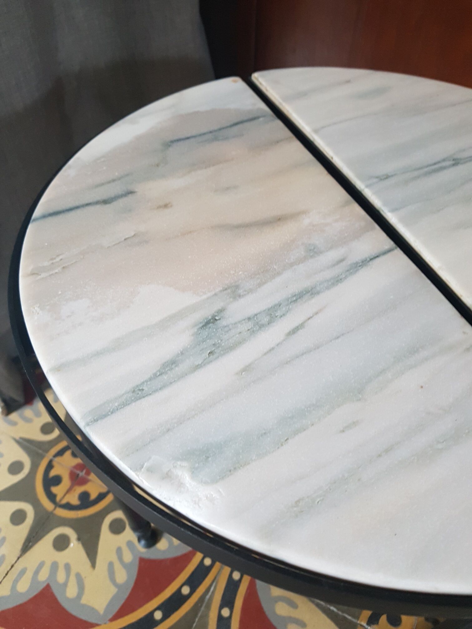 Pair of side tables half sphere marble 1970