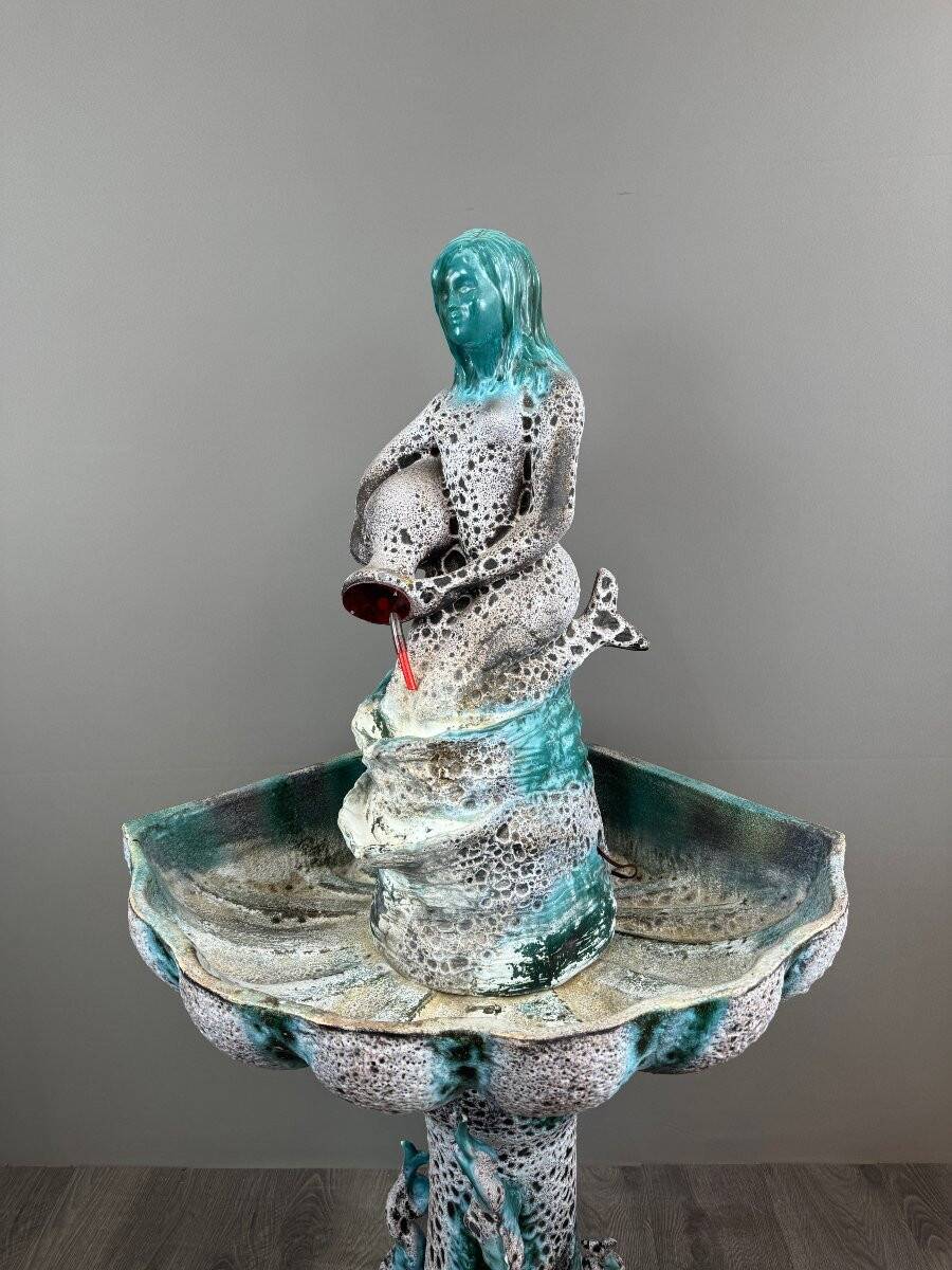Vallauris Ceramic Fountain – Mermaid, 20th Century