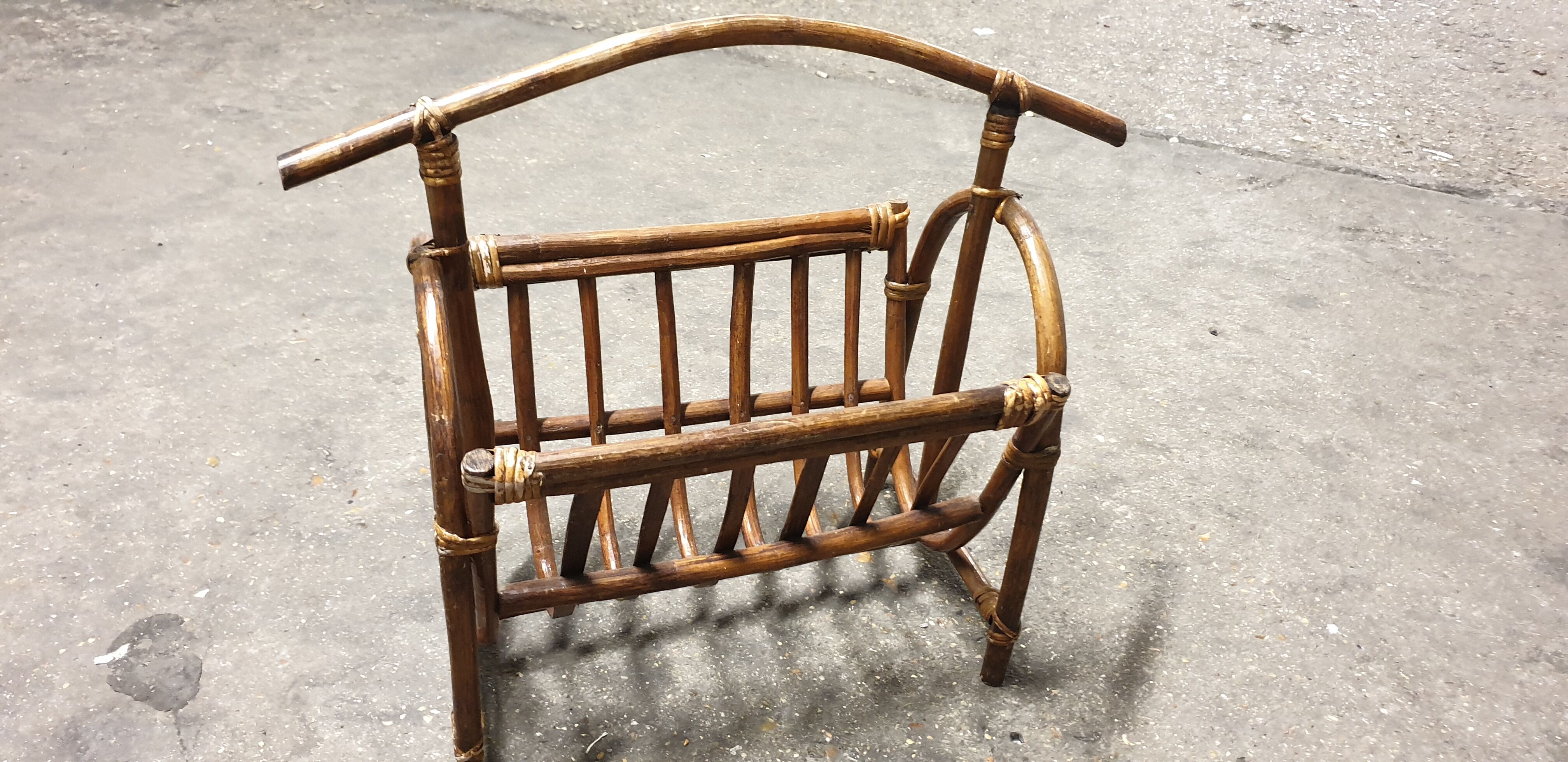 Rattan magazine holder