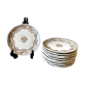 11 vintage Gien earthenware plates