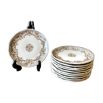 11 vintage Gien earthenware plates
