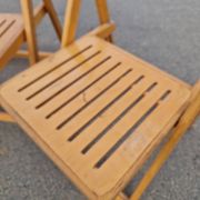Set of 4 Folding Chairs in Wood and Plywood
