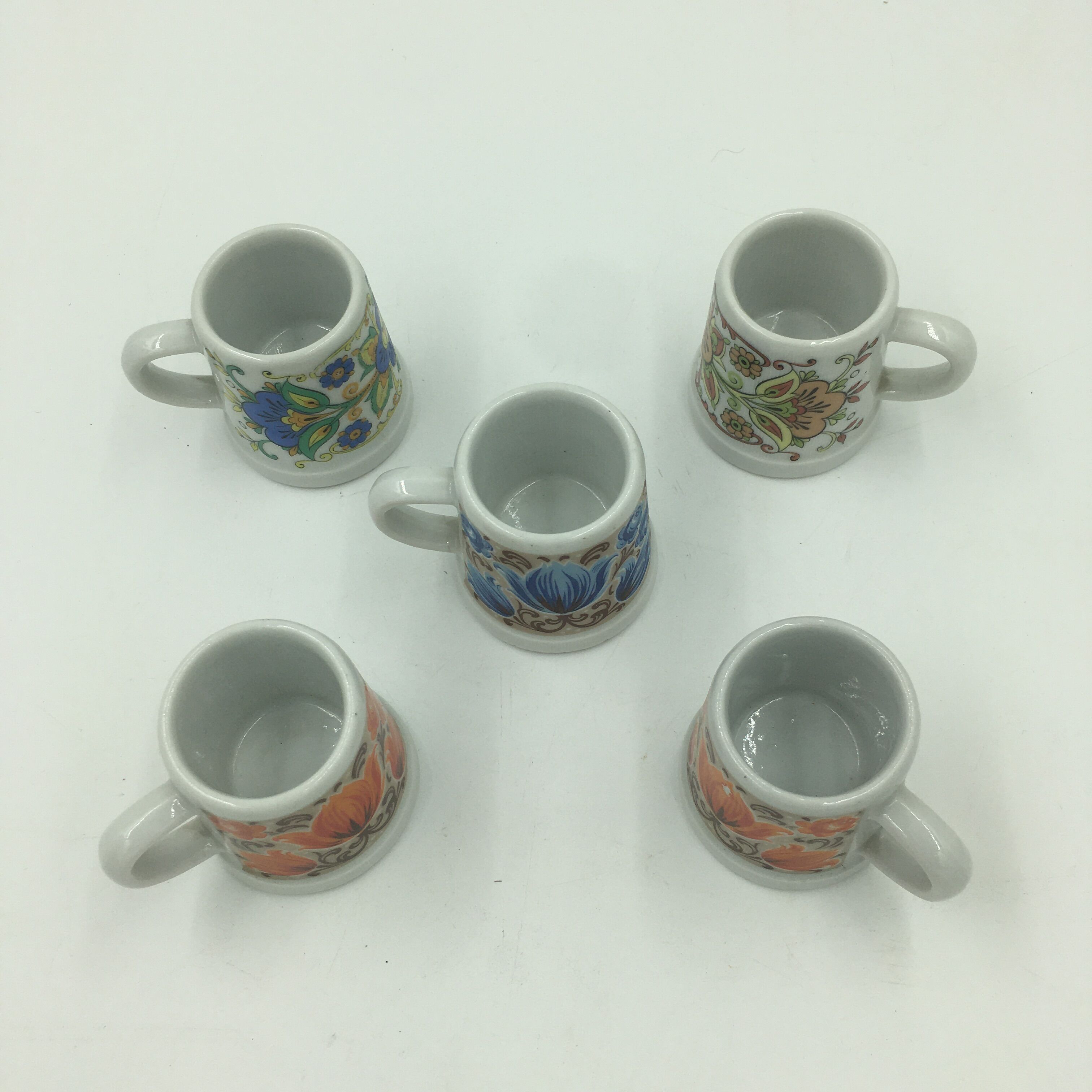 Set of 5 ceramic drip glasses
