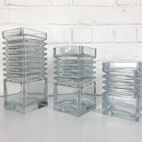 Set of 3 Harmonikka Glass Vases, Tamara Aladin, Riihimäki Lasi Oy, Finland