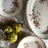 Old round dish Terre de fer Sarreguemines, model Carmen