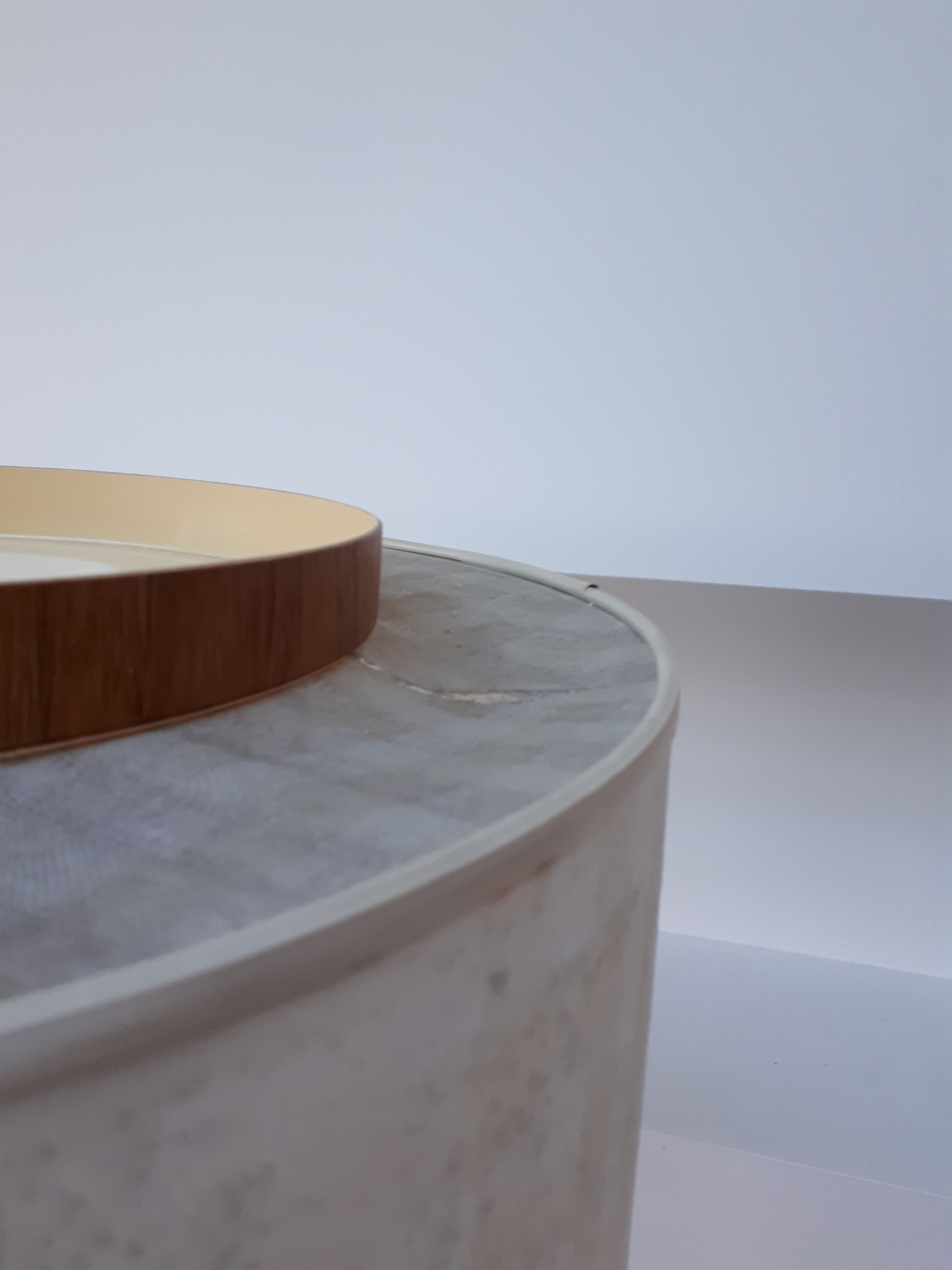 Lampadaire scandinave cuivre et teck