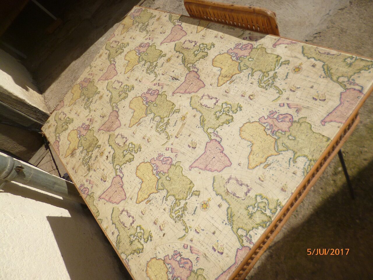 Bureau et chaise en osier et rotin 1960