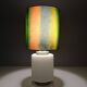 Vintage encased glass table lamp with three-lighting options, italy