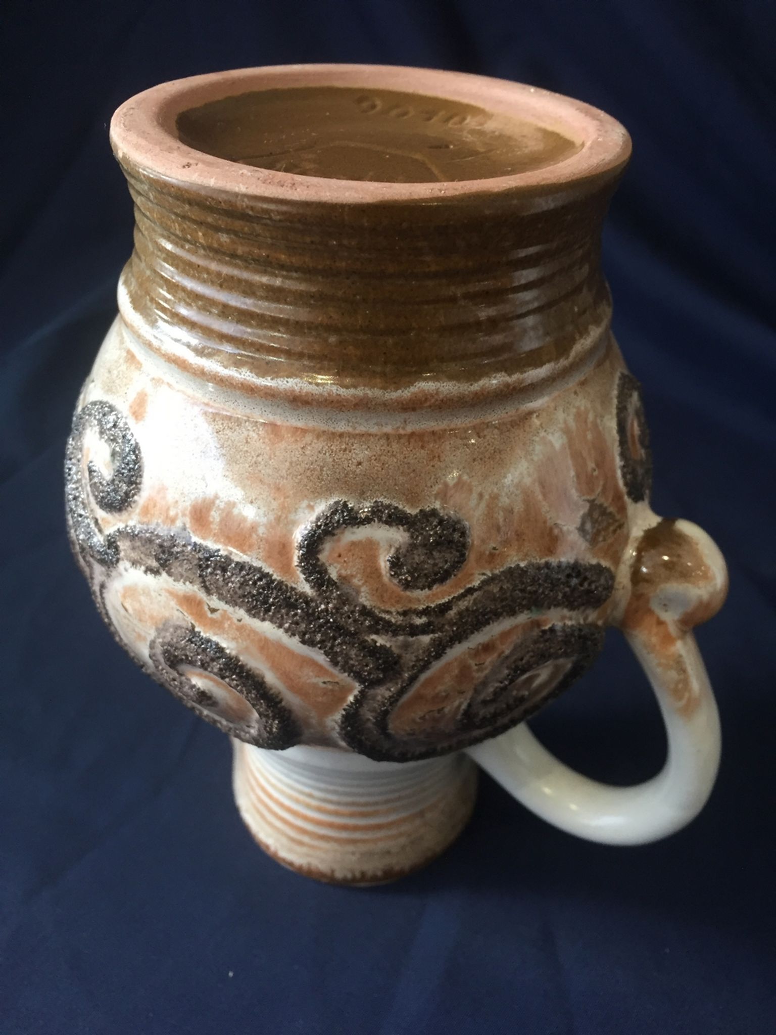 Ceramic jug or pitcher from the strehla fat lava workshops