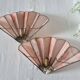 Art Deco style wall lights in brass and real glass paste