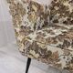 Pair of Mid-Century Design armchairs – jacquard upholstery with tapered legs