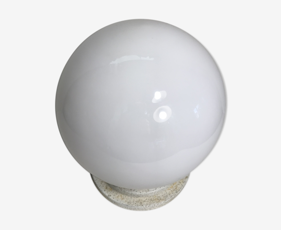 Ancien plafonnier boule verre opalin blanc | Selency