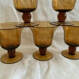 Coupelles en verre ambre