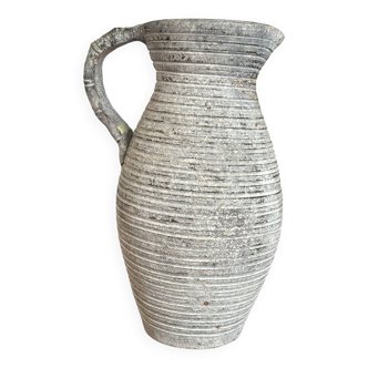 Brutalist style terracotta pitcher, vintage 60s