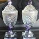 2 antique glass bonbonnières in the shape of pine cones.
