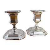 Pair of antique silver-plated candlesticks
