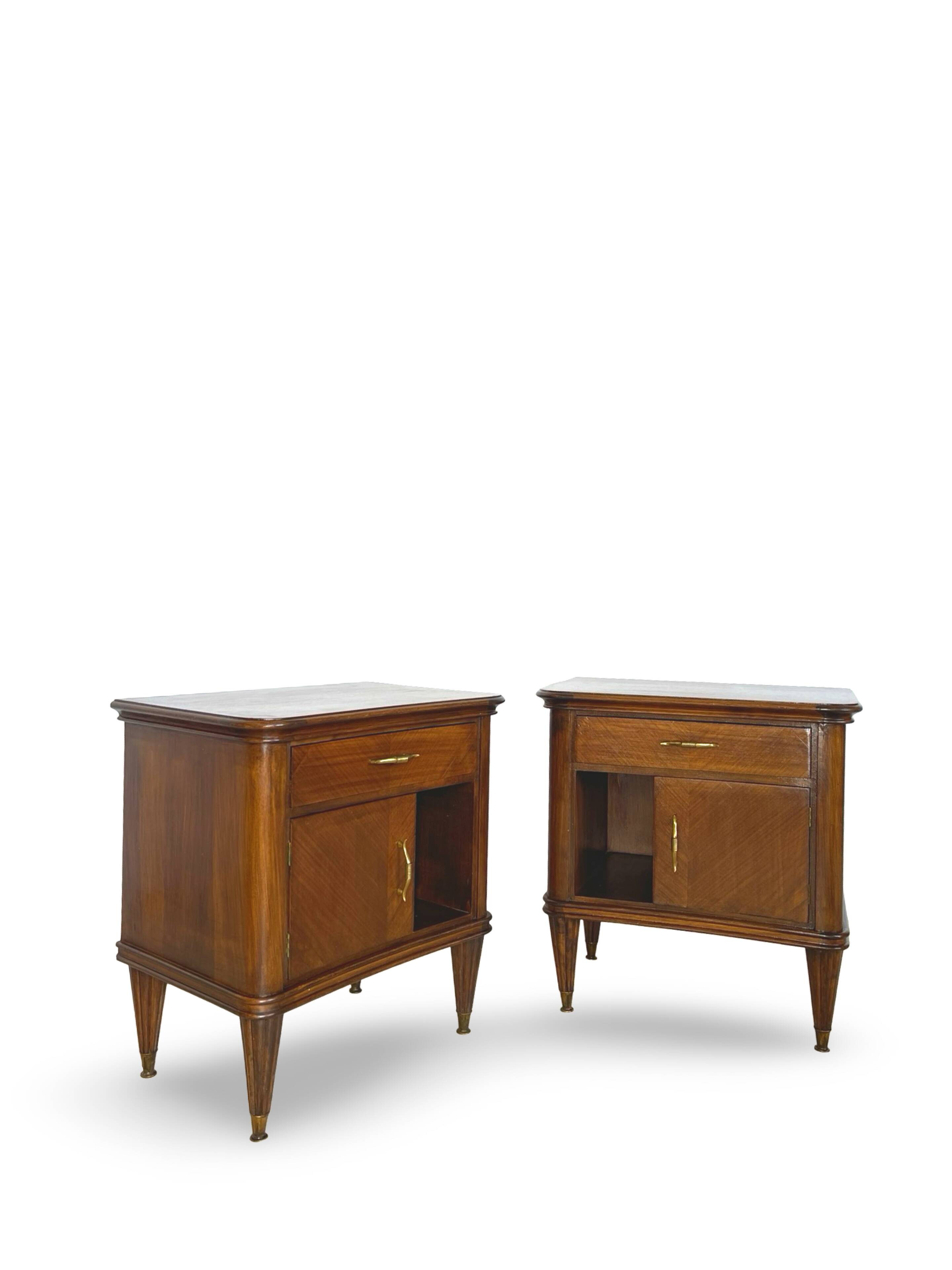 Pair of Italian bedside tables from the mid-20th century.
